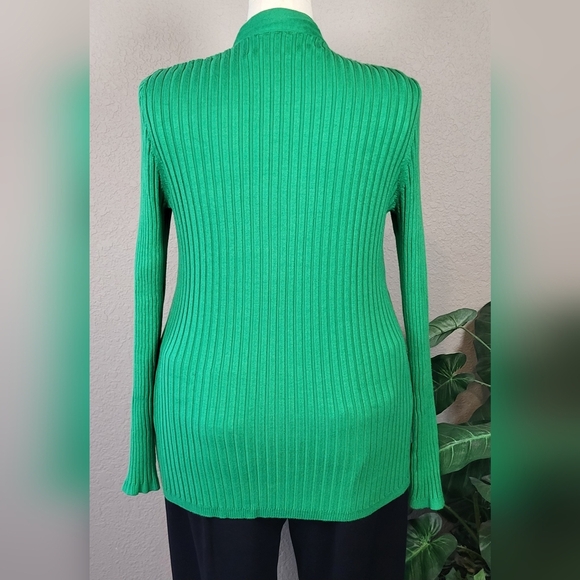 ETOILE V-Neckline Kelly Green Stretch Cardigan Sweater Women's Size XL - Picture 4 of 10